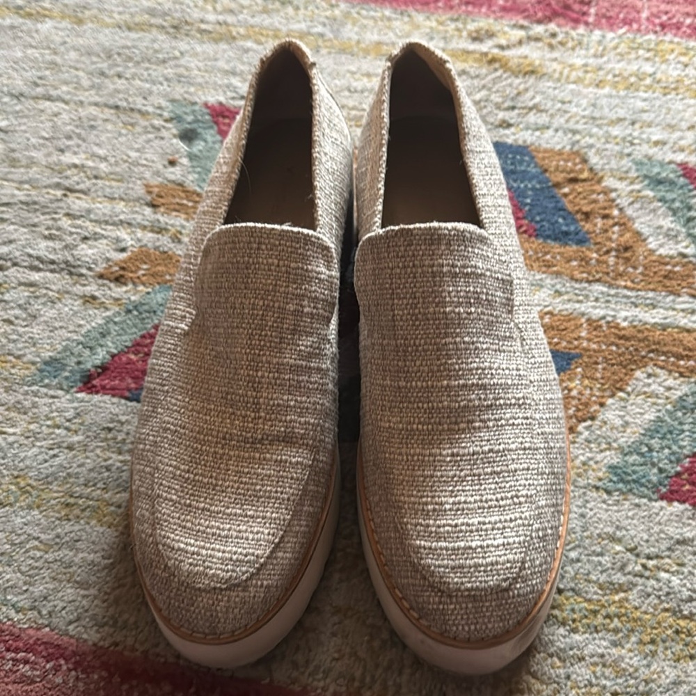 Vince platform tweed loafers